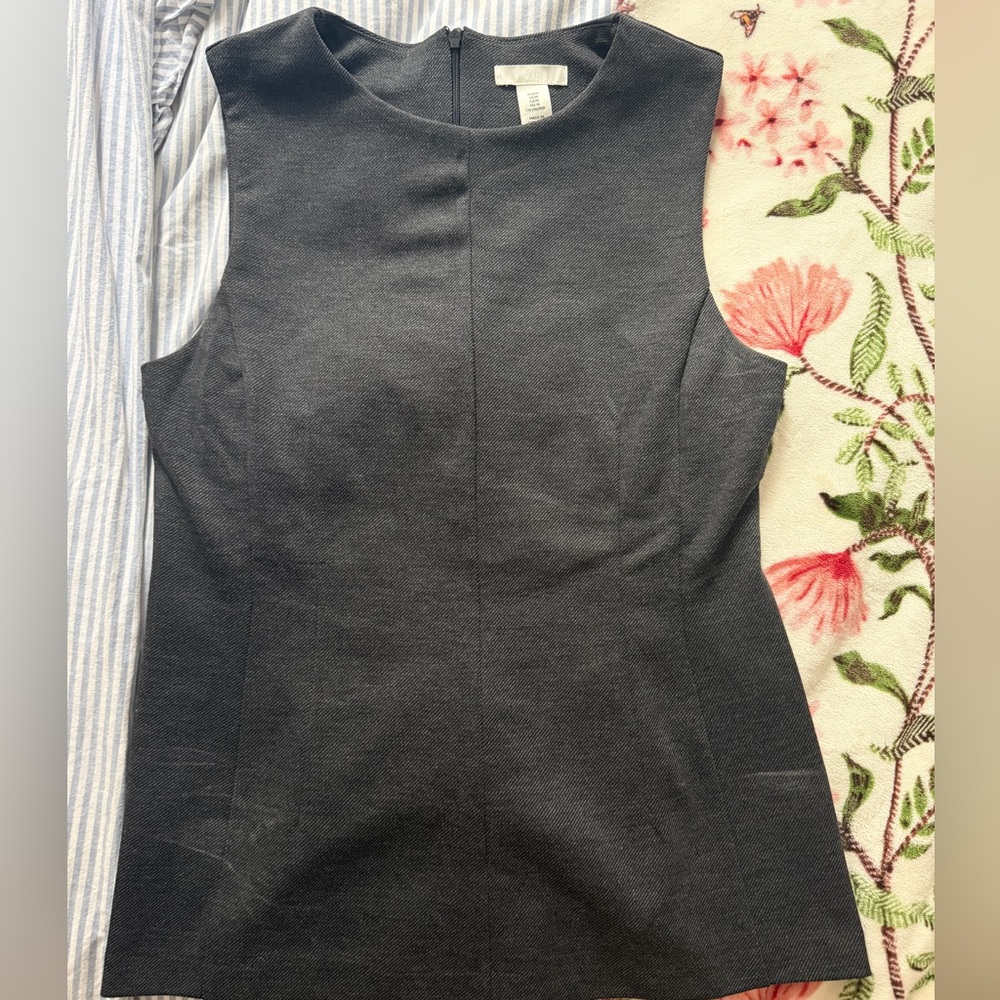 H&M Charcoal Round-Neck Sheath Dress